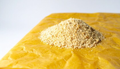 Beeswax Wrap with Bread Crumbs on Isolated Background