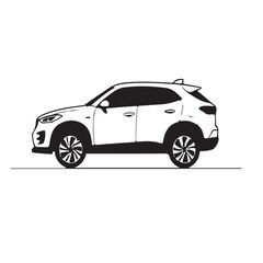 Fototapeta premium A vector illustration depicts a classic luxury automobile, an isolated design showcasing its style and speed on the road