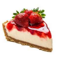 Delicious Cheesecake with a Perfect Slice, Isolated on Transparent Background