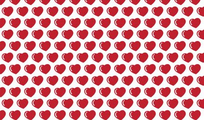 red heart icon love valentine day doodle cartoon vector Seamless pattern isolated wallpaper background