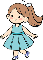 Girl in Blue Dress