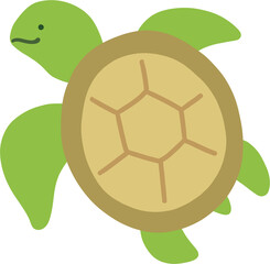 Obraz premium Green Sea Turtle Cartoon