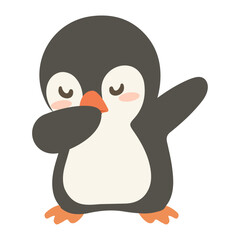 Dabbing Penguin cartoon animal flat