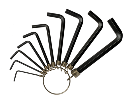 リングに繋がれた、一揃いの六角レンチ