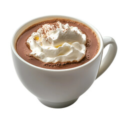 Cup of hot chocolate topped with whipped cream