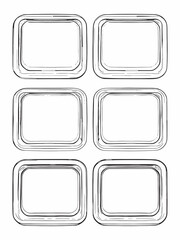 vibrant orange plastic food line art kitchen decor.eps