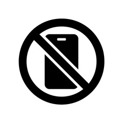 Solid no phone icon for screen time limitation