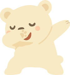 Polar bear doing dabbing animal cartoon