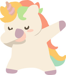  Unicorn in a Dabbing Dance Pose 