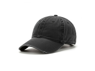 Obraz premium Black baseball hat isolated on white background.