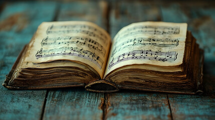 Obraz premium Antique book open pages vintage texture history education