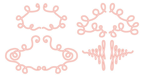 Decorative vintage flourishes and elegant calligraphy frames set with hand drawn ornaments for certificates invitations and greeting card design