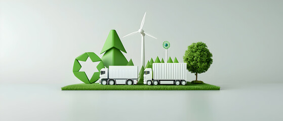 Eco Friendly Sustainable Transport Illustration