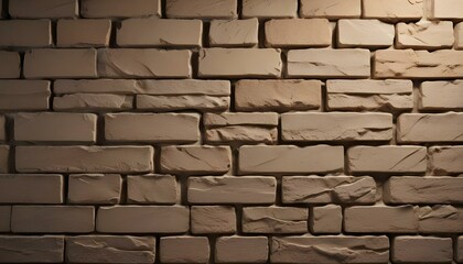 A close-up of a beige brick wall offers a perfect, textured background with shadows.