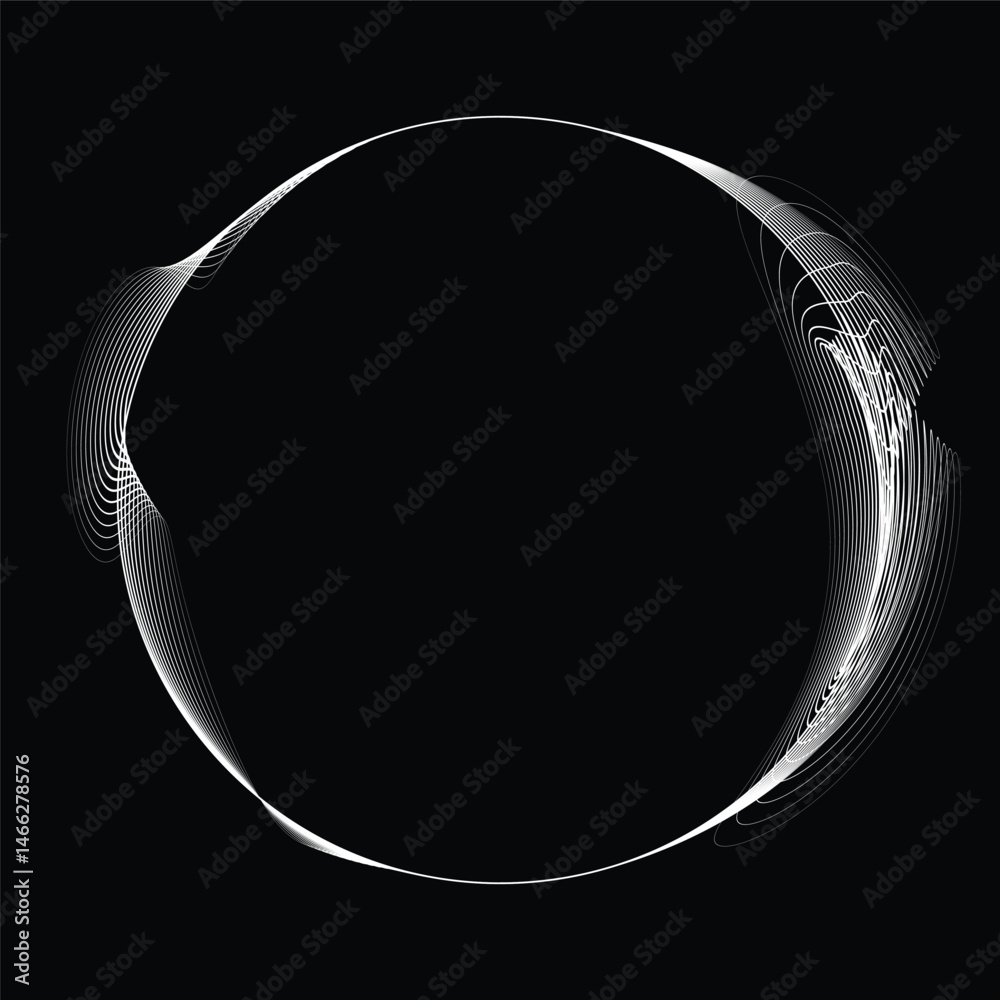 Fototapete lines in circle form . rotate rounded shape vector illustration .rotating circles form a ring.rotati