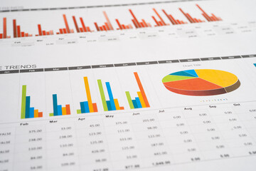 Graph paper. Financial, account, statistics and business data.