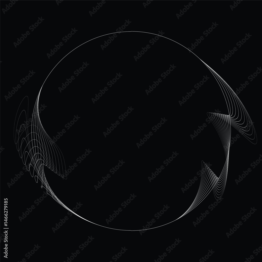 Fototapete lines in circle form . rotate rounded shape vector illustration .rotating circles form a ring.rotati