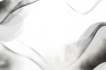 Minimal abstract black and white flowing ink texture with smoky curves and soft gradient background

