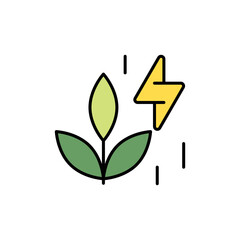 Biomass Plant Icon - Renewable Resource Symbol.