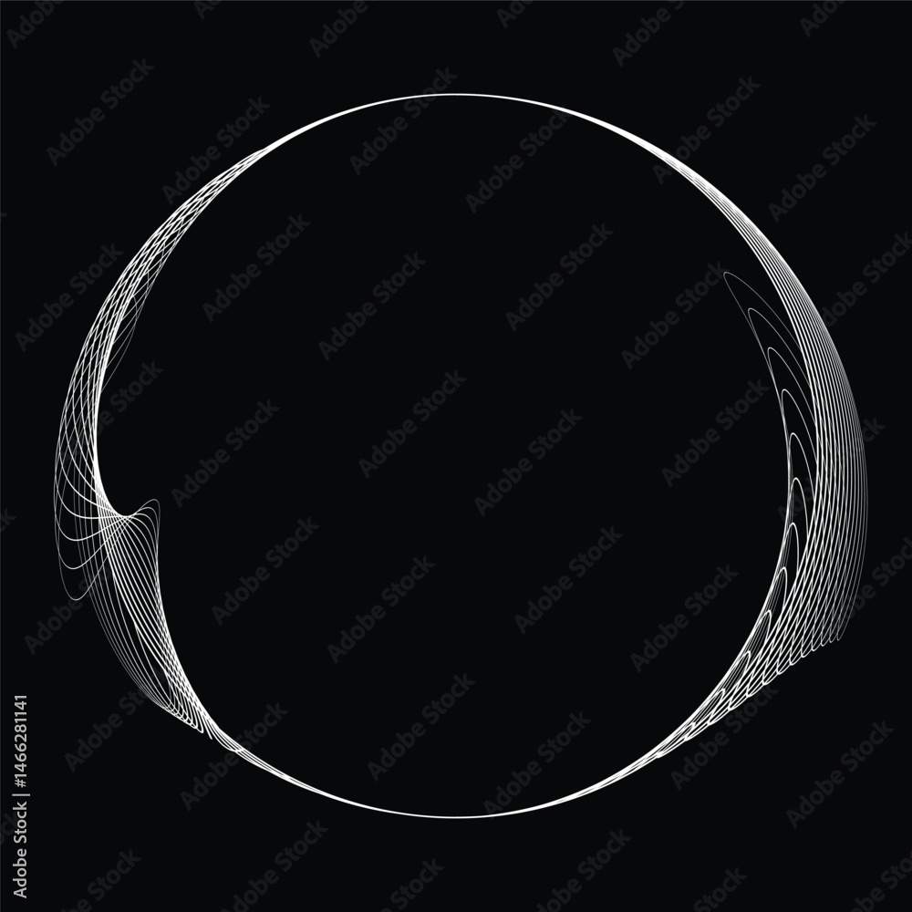 Fototapete lines in circle form . rotate rounded shape vector illustration .rotating circles form a ring.rotati