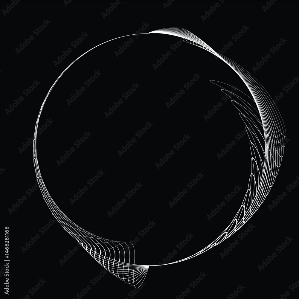 Fototapete lines in circle form . rotate rounded shape vector illustration .rotating circles form a ring.rotati