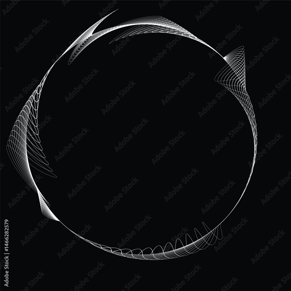 Fototapete lines in circle form . rotate rounded shape vector illustration .rotating circles form a ring.rotati