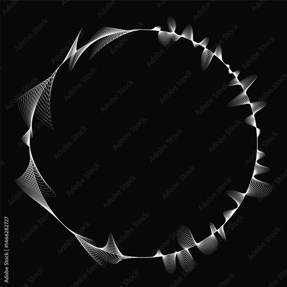 Fototapete lines in circle form . rotate rounded shape vector illustration .rotating circles form a ring.rotati