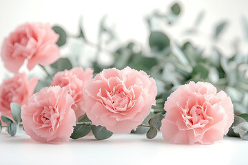 Delicate Floral Arrangement of Carnations in Pastel Tones