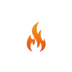 Illustration of a stylized orange flame on a white background