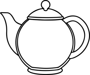 Obraz premium tea pot outline vector illustration, line art
