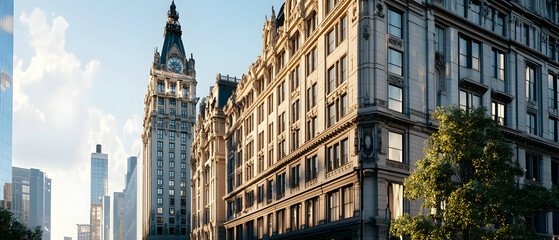 Urban Cityscape With Historic Buildings In New York City