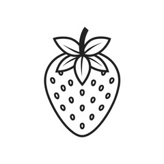 strawberry line art icon vector illustration