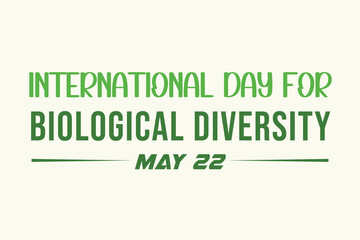 Obraz premium International Day for Biological Diversity May 22 Vector Poster Design for Global Awareness Campaign 