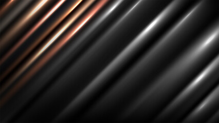 Fototapeta premium dark metallic texture black background with gold and white diagonal light streaks luxury abstract modern elegant shiny surface