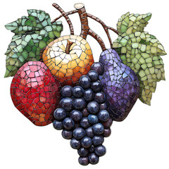 Bunch of Grapes and Grape Isolated on Transparent Background