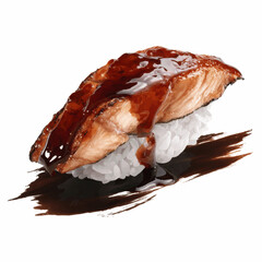 Delicious Unagi Sushi with Glossy Teriyaki Glaze