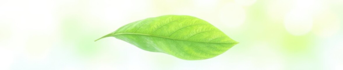 Obraz premium A single leaf isolated on a white background with subtle texture and veins visible, plant, nature, leaf
