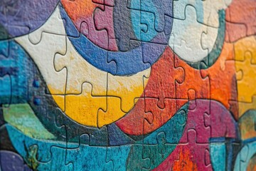 high quality picture of line from a to b drawn over puzzle