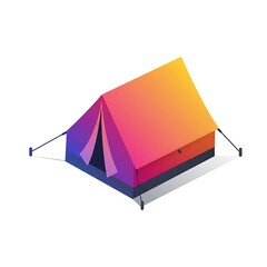 Isometric camping tent vector illustration on white background