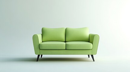 Light green loveseat on white background