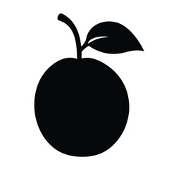 fruit vector silhouette icon, black and white illustration of fruits.