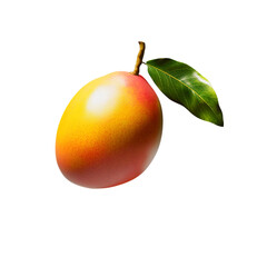 Whole Ripe Mango Isolated on White Background