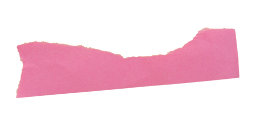 Ripped torn pink paper piece on transparent background, paper tear cut out design element