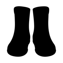 ankle boots vector silhouette icon, black and white illustration of footwear.
