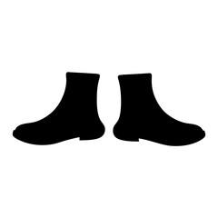 ankle boots vector silhouette icon, black and white illustration of footwear.