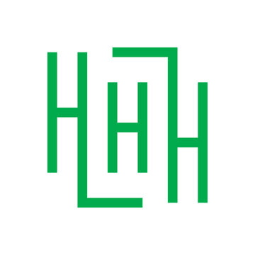 Letter HHH or 3H Vector Logo