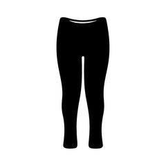 capris vector silhouette icon, black and white illustration of clothing.