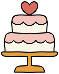 2단 하트 케이크 아이콘 cake icon color pink 