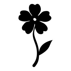 Black and white illustration of creeping phlox , flower silhouette vector designs.