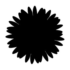 Black and white illustration of dahlia , flower silhouette vector designs.